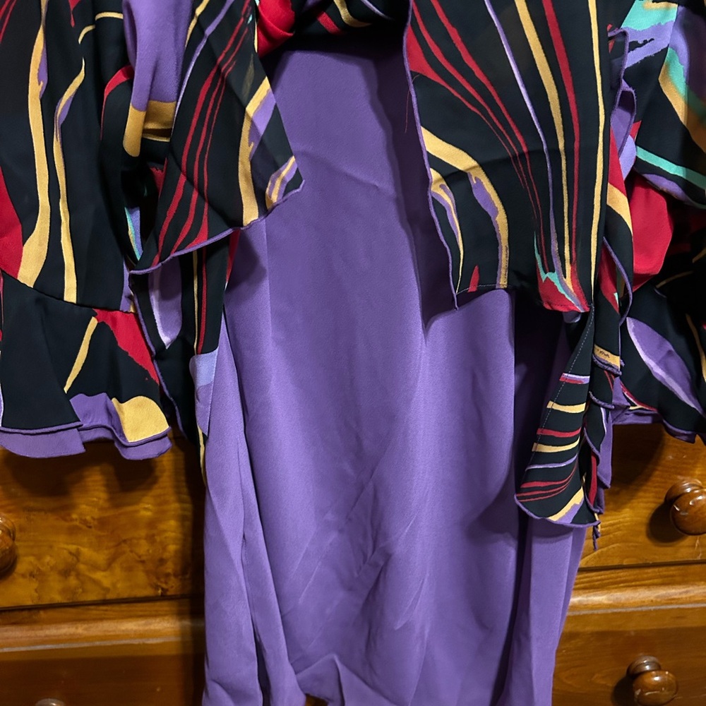 Plus size Size 4 Russel Kemp multicolored print blouse - Picture 6 of 6